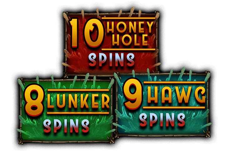 BONUS MODES: Lunker Spins / Hawg Spins / Honey Hole Spins