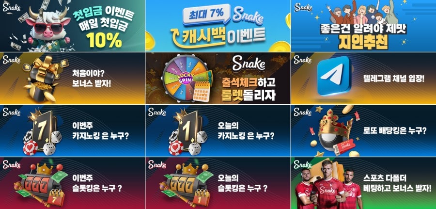 스네이크 카지노 쿠폰 이벤트 프로모션 안내