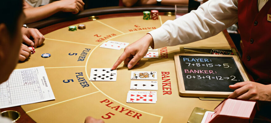 바카라 점수 계산(Baccarat Scoring): 모듈러 10 법칙과 승률의 수학적 원리
