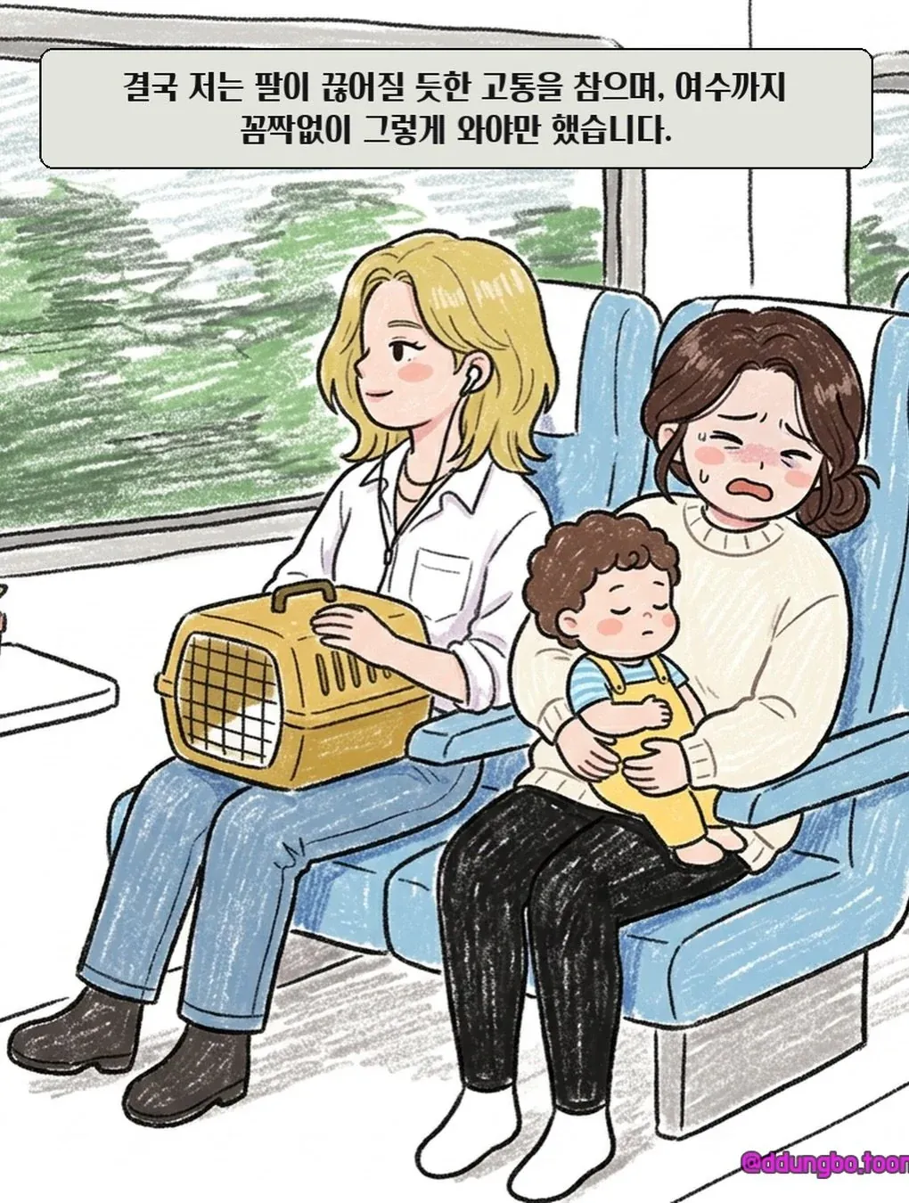 KTX 입석 빌런.manhwa 이동장이 자리 차지