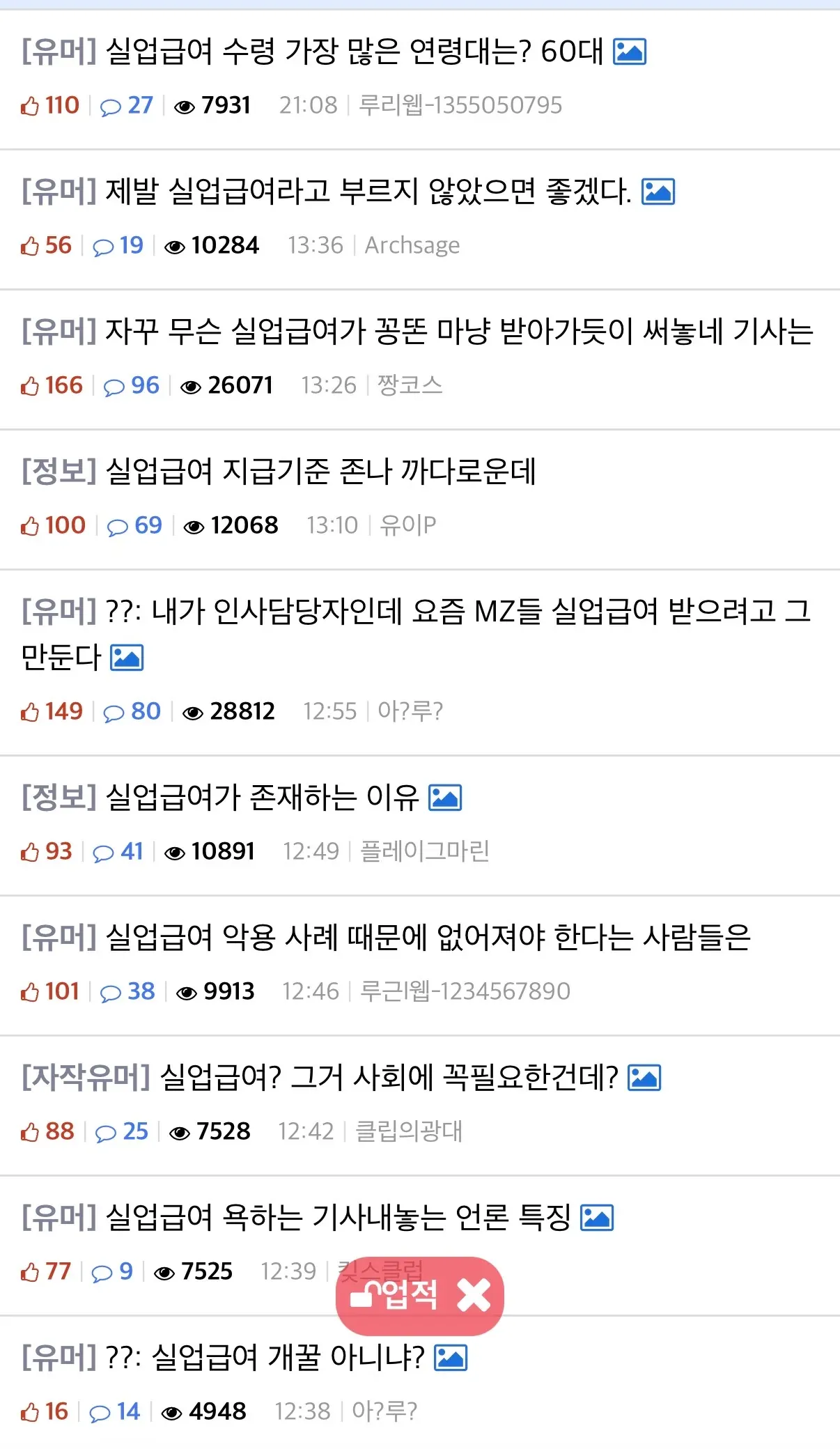 실업급여로 여행 간 게 죄냐 아니냐로 커뮤니티 활활