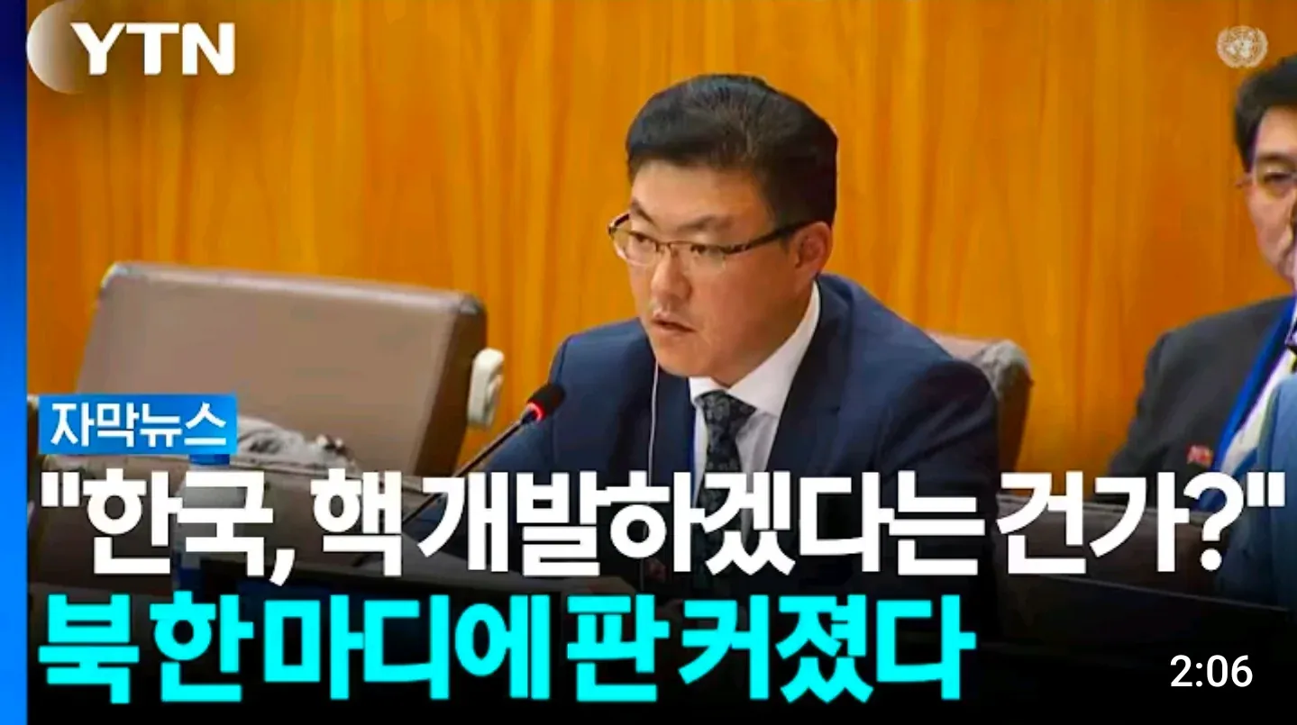 핵보유국 상대로 대응한다니 핵개발이냐고 따지네